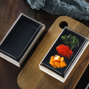 高檔木制壽司包裝盒一次性商用日系輕食打包盒外賣創意天然環保盒