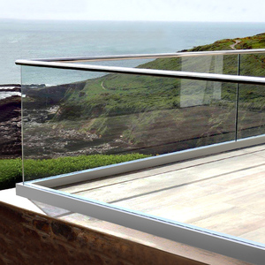 楼梯扶手玻璃栏杆护栏室外内铝u槽玻璃扶手无边框平台阳台护栏