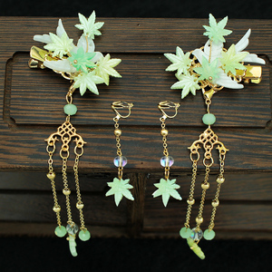 汉服头饰女古风发夹耳环