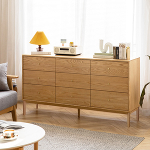 全实木红橡木九斗柜北欧风简约大容量抽屉柜子