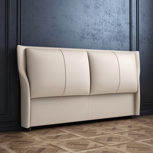 一只床头软包靠背板实木科技布真皮纹理宾馆卧室落地定制单买新款