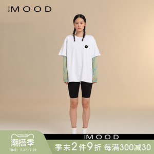 310mood2022春夏新品icon毛毡t恤上衣短袖圆领