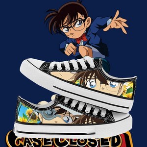 回力名侦探日系低帮帆布鞋动漫工藤新一灰原哀柯南男女学生情侣潮