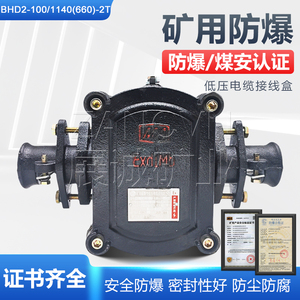 矿用隔爆型低压电缆接线盒BHD2-100/1140-2T(铁)二通100A