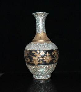 赏瓶雕刻老清代古铜收藏瓷器缠枝花卉古玩花瓶摆件乾隆物件釉古董