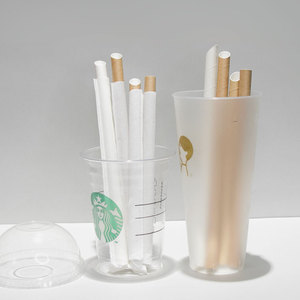 千鹤奶茶纸吸管一次性纸质粗环保可降解独立包装大珍珠加粗尖头