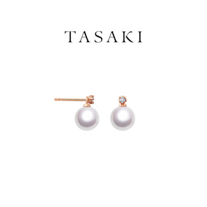 tasaki塔思琦basic系列 18k黄金钻石珍珠耳环