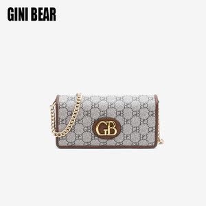 意大利gini bear品牌女包复古印花链条包迷你小方包gb1-2120028