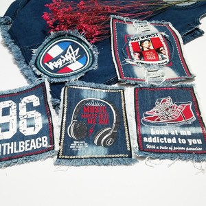 牛仔裤子膝盖补丁布贴