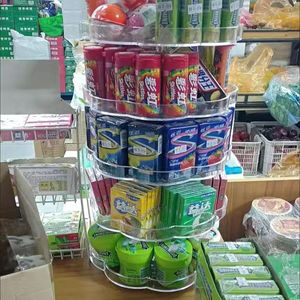 绿箭口香糖官方旗舰店便利店口香糖旋转陈列架透明旋转指甲油架超