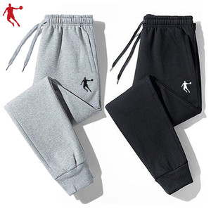 乔丹运动裤男士纯棉休闲长裤春夏季收口束脚跑步裤子薄款宽松卫裤