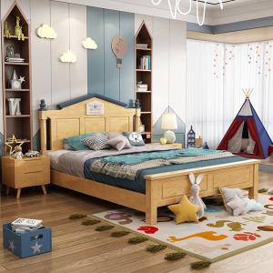 上龙贸易店淘宝ikea宜家实木儿童床男孩单人床1.