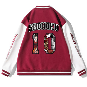 灌篮高手樱木花道湘北队棒球服夹克防风潮牌外套秋冬拼接短款小领