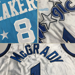 魔术密绣版1号麦迪球衣24号科比60周年复古白蓝暗星刺绣篮球服