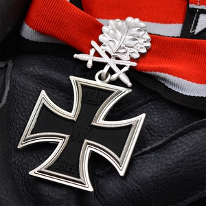 铁十字徽章勋章德意志二战德国德军骑士普鲁士十字鹰做旧绶带胸针