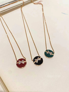 chaumet/尚美 liens缘系一生圆形红玉髓锁骨链18k玫瑰金镶钻x项链