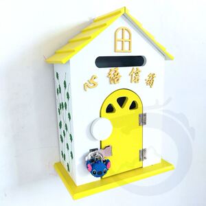 意见箱室外小木屋木制壁饰学校屋型信箱邮箱心理信箱家居风格铁皮