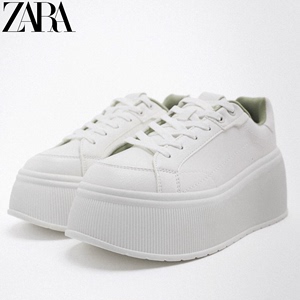 【打折】ZARA女鞋厚底增高系带休闲板鞋运动鞋百搭小白鞋学生鞋子