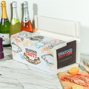 海鲜泡沫箱礼盒黄鱿鱼类虾大闸蟹运g输箱保鲜冷藏箱快递箱6号