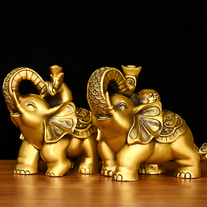 铜大象摆件纯铜一对镇宅