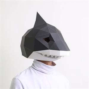 鲨鱼面具手工制作图片