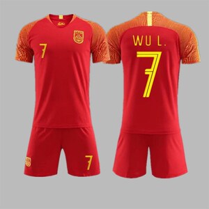 中国国家队足球球衣带国辉19v/20主场红色短袖足球服/衣武磊郑智