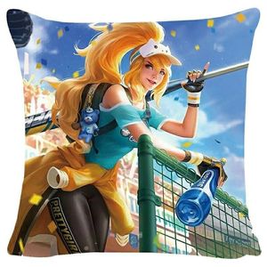 王者荣耀花木兰水晶猎龙者青春决赛季皮肤大号手办公仔抱枕靠枕