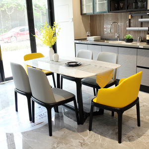 大理石餐桌椅组合现代g简约北欧风格家具样板房饭桌小户型家用餐