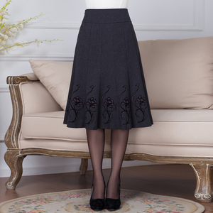 中老年女装半身裙秋冬妈妈装半裙中年女短裙百褶裙老年人裙子春秋