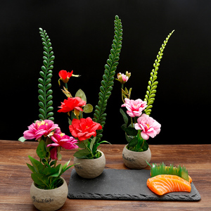 酒店餐厅刺身摆盘装饰花草盘饰点缀创意厨师凉菜装饰品意境摆盘花