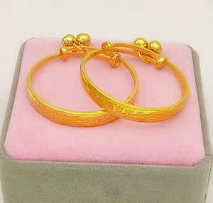 000人付款淘宝越南沙金24k黄金999脚链脚镯女时尚铃铛光面气质饰品