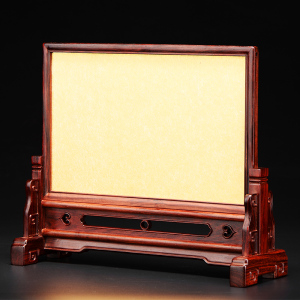 老挝大红酸枝插屏实木客厅w仿古中式红木台屏桌面小屏风木雕摆件