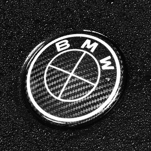 宝马车标3系5系x3x4x5碳纤维前后尾箱标方向盘标bmw改装黑色车标