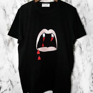 正确版吸血鬼slp短袖t恤音符大签名大义半袖高街男女情侣体恤潮牌