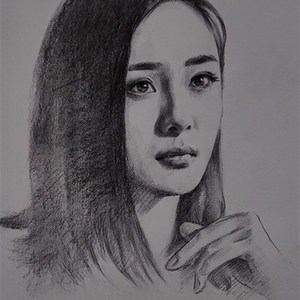 纯手工素描画像定制真人照片来图定d做彩铅画老人头像黑白画铅笔