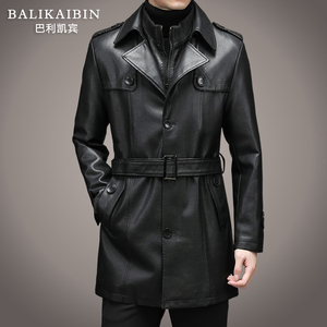 中长款皮衣风衣