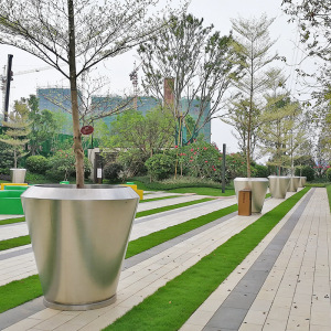 户外不锈钢花箱组合成品商业街酒店304防腐防锈市政工程室外树池