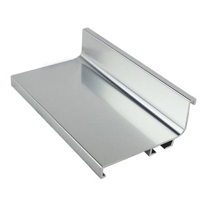 新下柜l型高亮拉银合免拉手 铝色金条形光手免胶条厨柜柜体隐形.