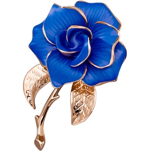 蓝色胸针蓝色妖姬玫瑰花立体个性别针胸花女饰品气质时尚异国风情