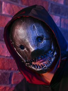 万圣节面具树脂黎明杀机屠夫杀狂cos恐怖吓人人恶魔男暗黑道具