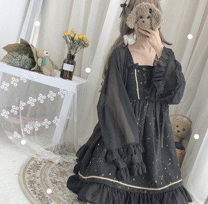星空lolita裙烫金