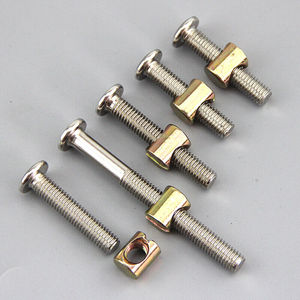 m6m8家具螺丝紧固件婴儿童床螺丝配件横孔螺母床连接螺丝一套6*6