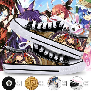 约会大作战 低帮帆布鞋 男女休闲 时崎狂三动漫周边 定制学生板鞋