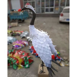 丧葬用品纸扎白鹤牛皮纸殡葬祭祀白事五期周年清明纸扎纸活