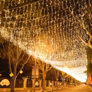 led瀑布灯小彩灯闪灯串灯满天星户外门头氛围冰条灯星星装饰灯串