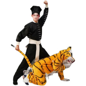 出租戏剧戏曲演出m服装武松打虎黑色武打衣武生衣服夜行衣杂役租