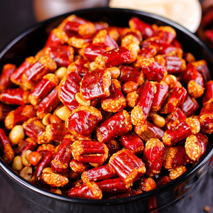 重庆特产友军香脆椒干辣椒花生米香辣酥脆零食小吃麻辣段