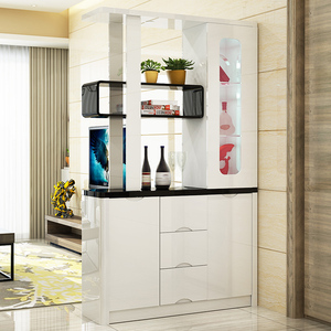 进门鞋柜玄关柜摆件客厅屏风储物酒柜简约现代双面烤漆隔断门厅柜