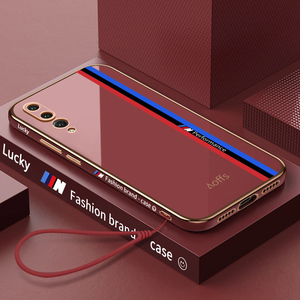 超火赛道华为p20手rop机壳直边电外潮牌撞色软壳男女新款防摔镀壳