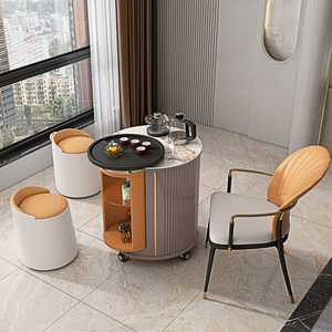 可移动茶桌椅组合阳台家用岩板茶水柜茶台一体式小型轻奢泡茶车